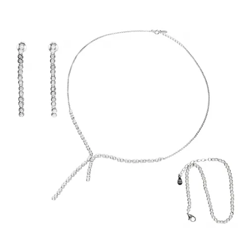 Srebrny komplet z cyrkoniami