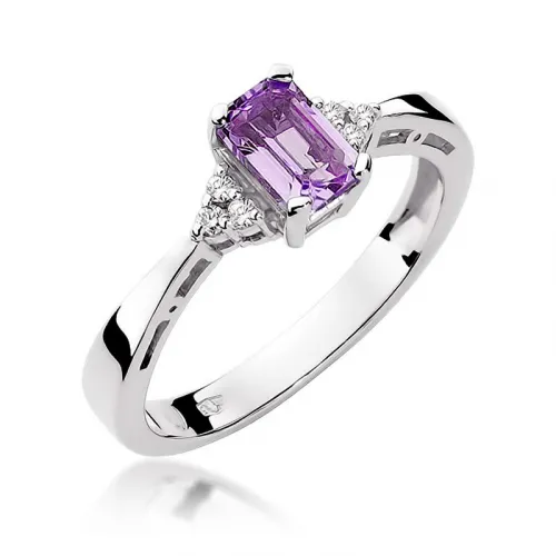 Pierścionek z brylantem - ametyst 0,50ct