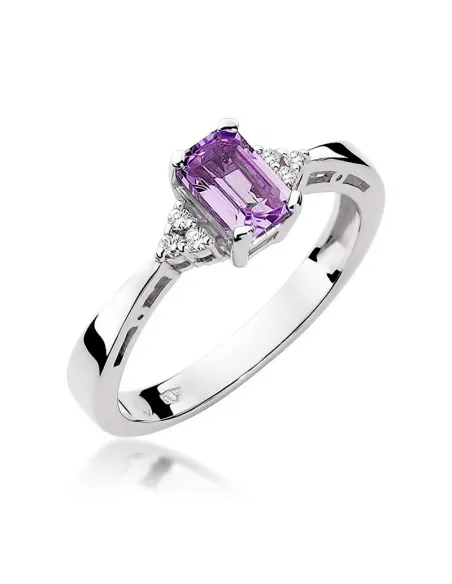 Pierścionek z brylantem - ametyst 0,50ct