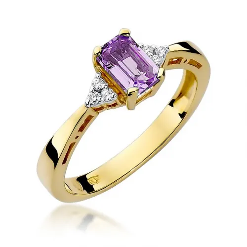 Pierścionek z brylantem - ametyst 0,50ct