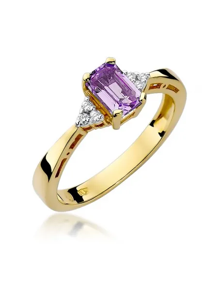 Pierścionek z brylantem - ametyst 0,50ct