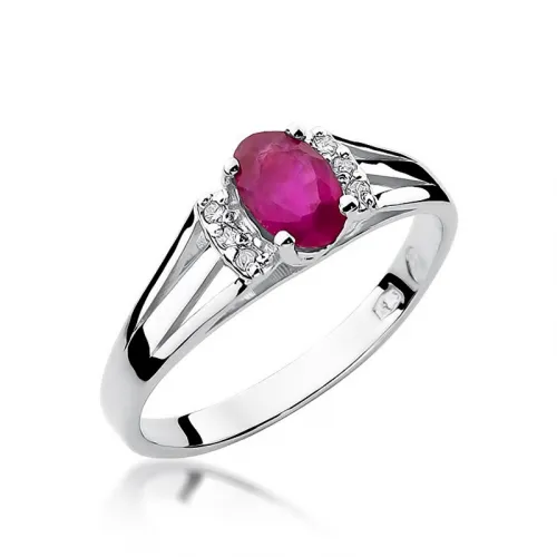 Pierścionek z brylantem - rubin 0,60ct