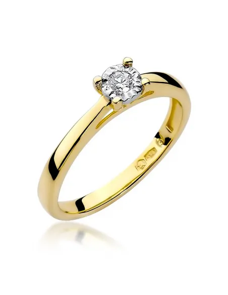 Pierścionek z brylantem 0,08ct