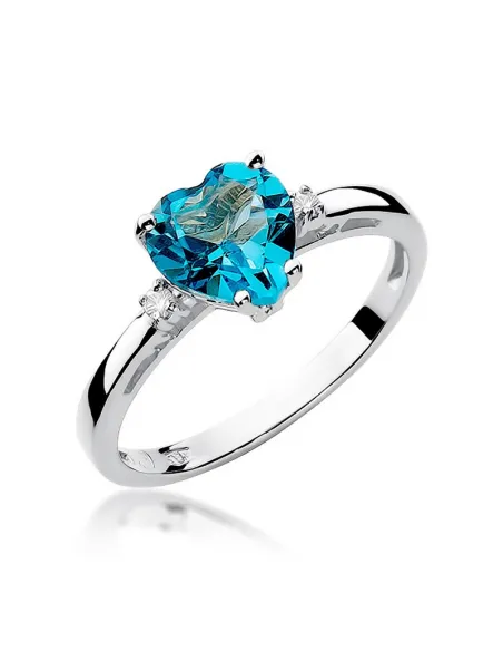 Pierścionek z brylantem serce - topaz 1,20ct