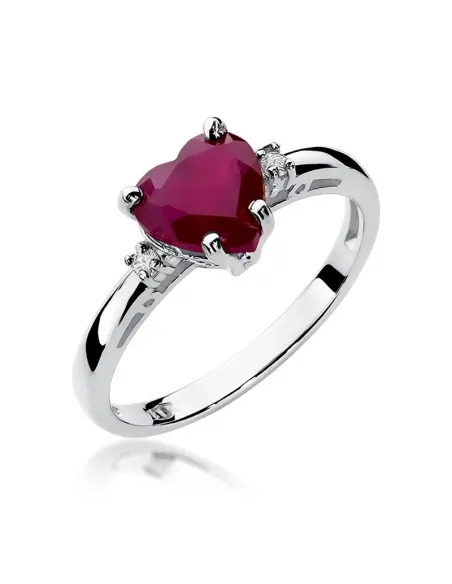 Pierścionek z brylantem serce - rubin 1,70ct