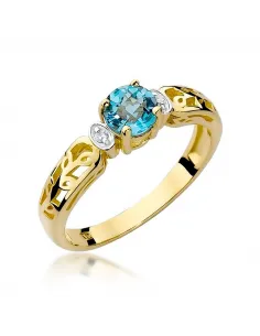 Pierścionek z brylantem - topaz 0,50ct