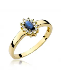 Pierścionek z brylantem - szafir 0,30ct