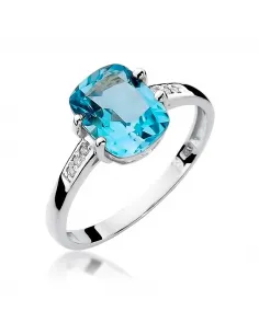 Pierścionek z brylantem - topaz 2,40ct 2