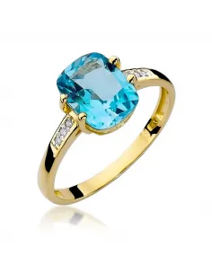 Pierścionek z brylantem - topaz 2,40ct
