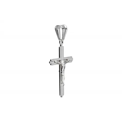 Srebrna matowa zawieszka krzyżyk