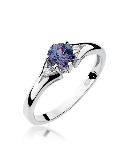 Pierścionek z brylantem - szafir 0,50ct