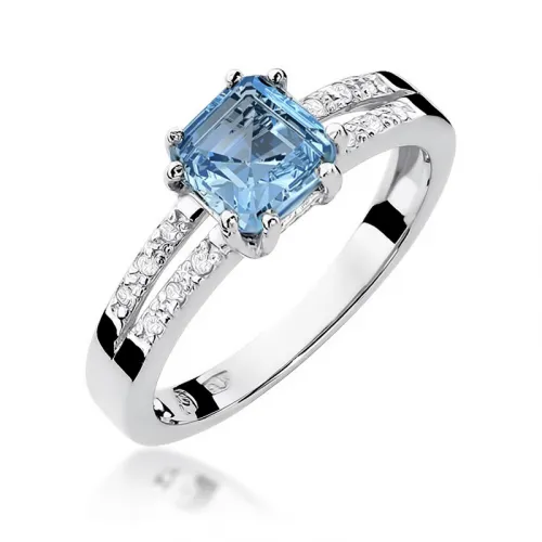 Pierścionek z brylantem - topaz 1,1ct