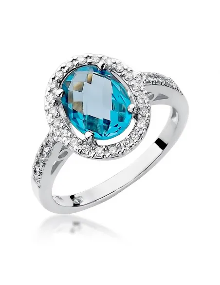 Pierścionek z brylantem - topaz 1,70ct