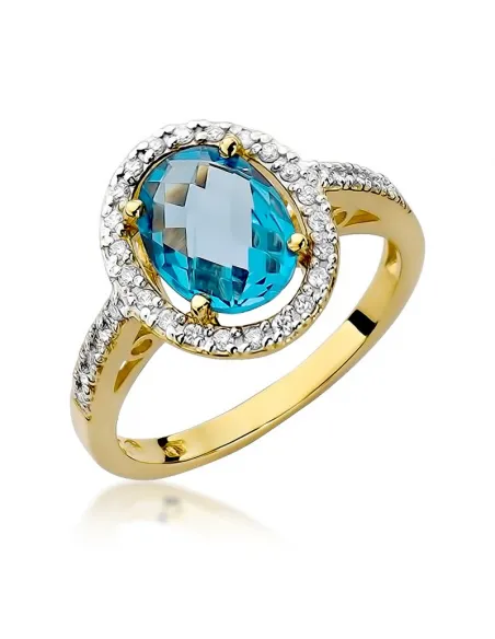 Pierścionek z brylantem - topaz 1,70ct