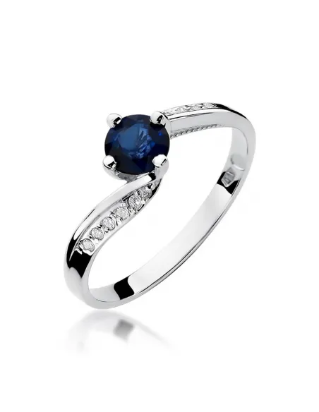 Pierścionek z brylantem - szafir 0,50ct