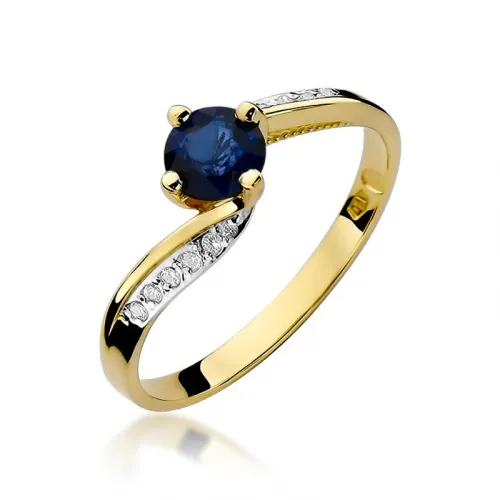 Pierścionek z brylantem - szafir 0,50ct