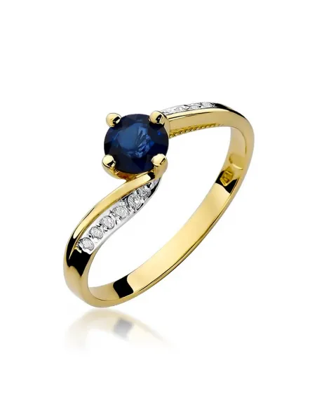 Pierścionek z brylantem - szafir 0,50ct
