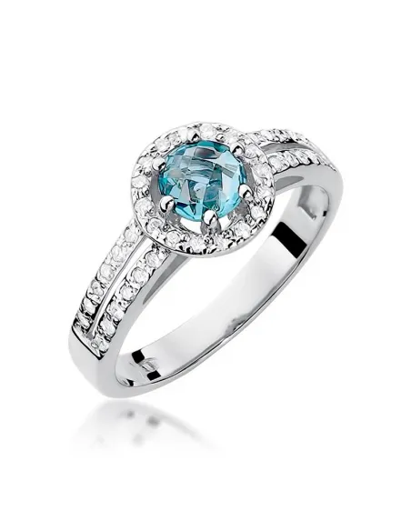 Pierścionek z brylantem - topaz 0,50ct