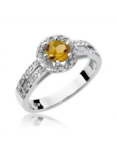 Pierścionek z brylantem - cytryn 0,50ct 2