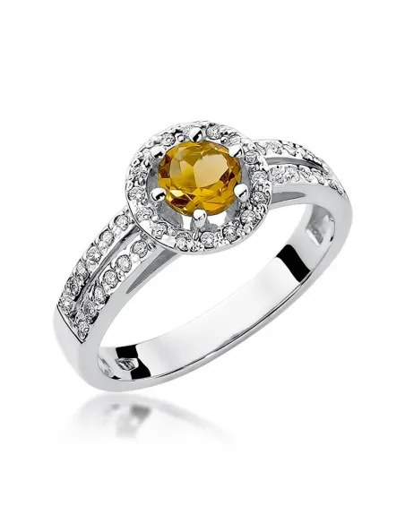 Pierścionek z brylantem - cytryn 0,50ct