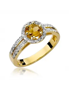 Pierścionek z brylantem - cytryn 0,50ct