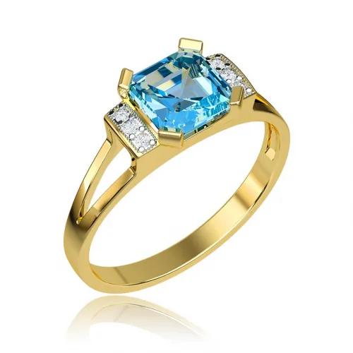 Pierścionek z brylantem - topaz 1,40ct