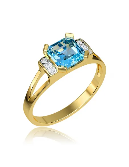 Pierścionek z brylantem - topaz 1,40ct