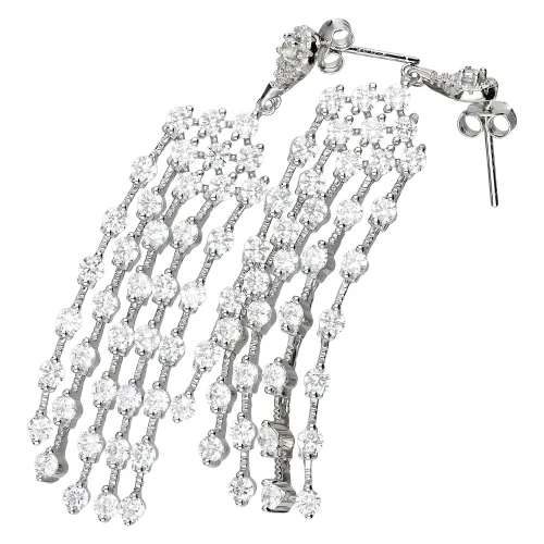 Srebrne kolczyki z cyrkoniami