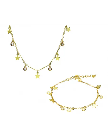 Pozłacany komplet - naszyjnik + bransoletka