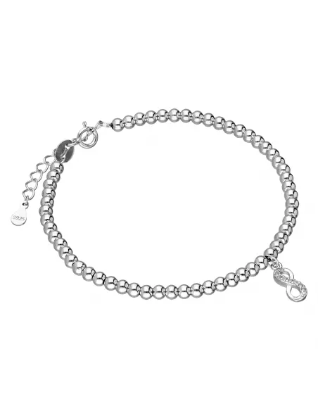 Srebrna bransoletka wieloelementowa - nieskończoność