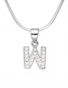 Srebrna Zawieszka - Literka W