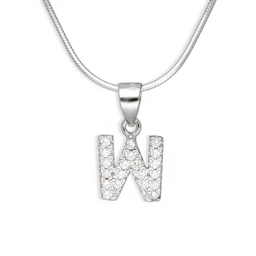 Srebrna Zawieszka - Literka W