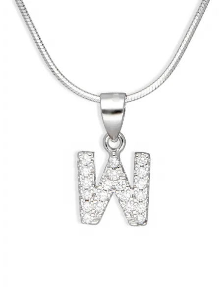 Srebrna Zawieszka - Literka W