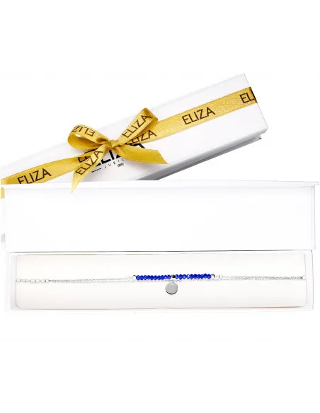 Srebrna bransoletka z Niebieskimi cyrkoniami - blaszka