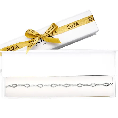 Srebrna Bransoletka Z Cyrkoniami