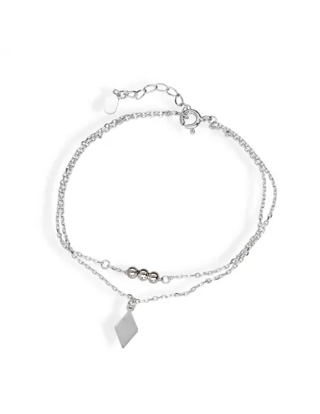 Srebrna Bransoletka Podwójna - Romb