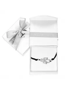 Srebrna Bransoletka Na Sznurku - Aniołek 2