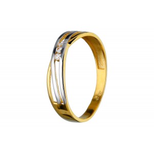 Złoty pierścionek - plecionka