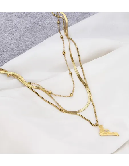 Naszyjnik STAL CHIRURGICZNA Potrójny Pistolet