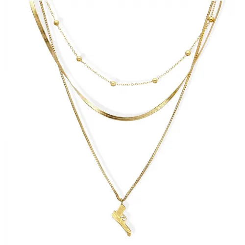 Naszyjnik STAL CHIRURGICZNA Potrójny Pistolet