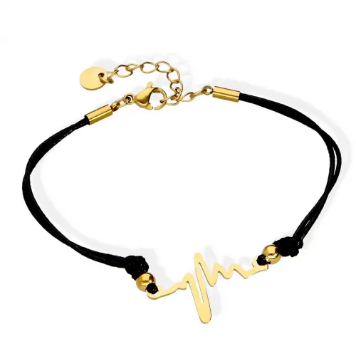 STAL CHIRURGICZNA Podwójna Bransoletka Na Sznurku-Linia Życia