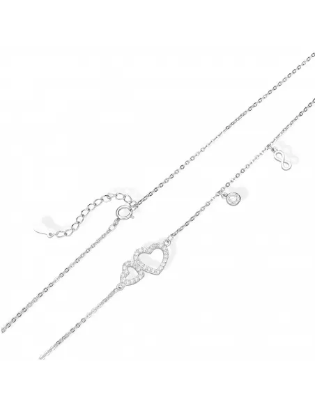 Srebrny Naszyjnik Serce Nieskończoność