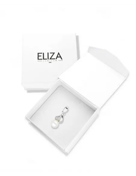 Srebrna Zawieszka PERŁA Cyrkonie