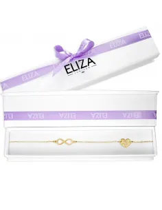 Srebrna Bransoletka Pozłacana AŻUR SERCE NIESKOŃCZONOŚĆ 2