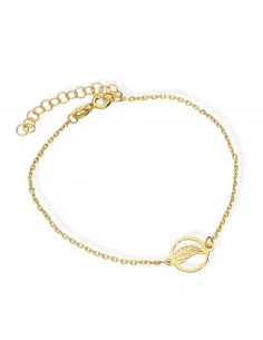 Srebrna Bransoletka Pozłacana Skrzydełko W Kółku