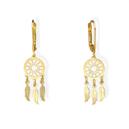 Pozłacane Kolczyki - Łapacz Snów