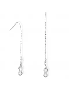 Srebrne Kolczyki Przeciągane - Nieskończoność