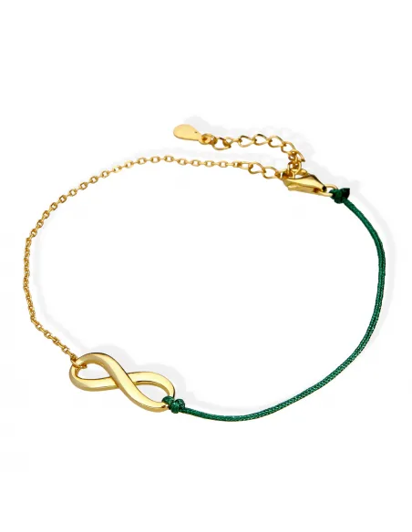 Pozłacana Bransoletka Na Sznurku - Nieskończoność