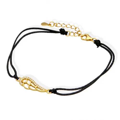 Pozałcana Bransoletka Na Sznurku - Skrzydełko