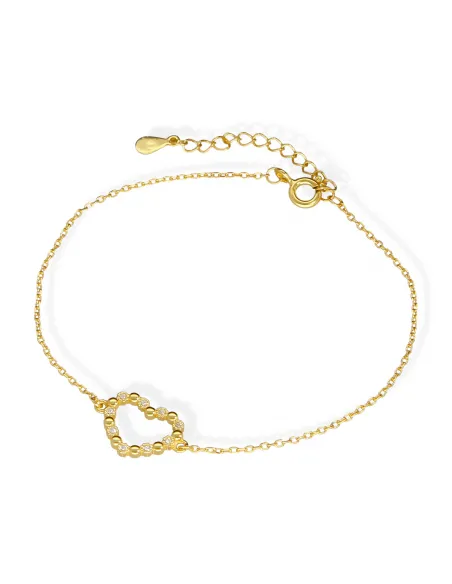 Pozłacana Bransoletka - Serce